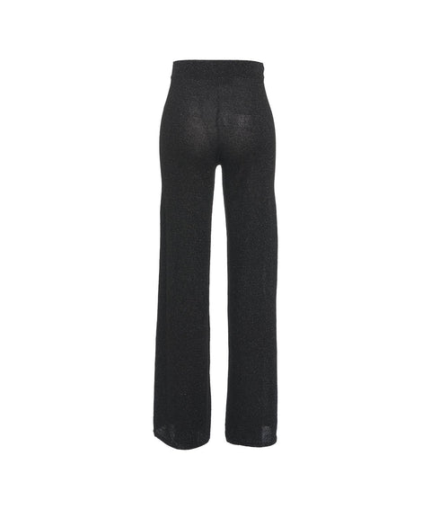 Pantaloni con finitura glitterata #nero