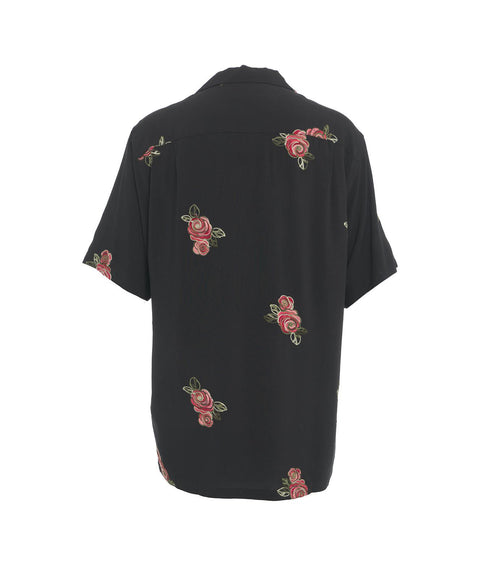T-shirt con ricamo floreale #nero
