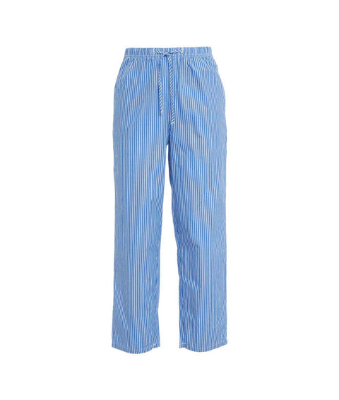 Pantaloni carrot-fit con righe #blu