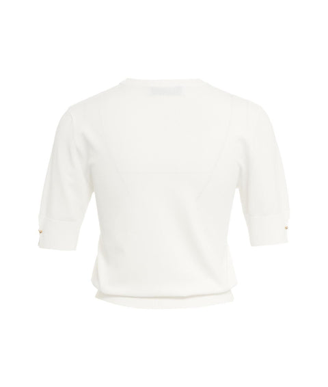 T-shirt a maglia #bianco